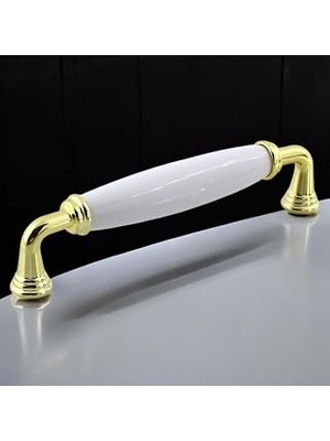 Mey İthalat Kapıdağı Porselen Metal Kulp 128 mm Mobilya Çekmece Mutfak Dolabı Dolap Kapak Kulpları Kulb Kulpu