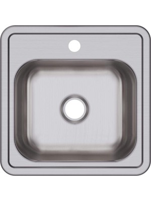 Mey İthalat Elkay D115151 Dayton Paslanmaz Çelik Evye, Lavabo Için, Üst Tarafa Sabitlemek Için, Saten, Tek Delikli