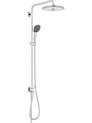 Mey İthalat Grohe Vitalio Joy System 260 Yön Değiştiricili Duş Sistemi | Duvar Dışı Bağlantı | 3 Akışlı Tepe Duşu / 3 Akışlı El Duşu / 1750MM & 800MM Duş Hortumu | Su Tasarruflu | Duş Başlığı | Krom | 27357002