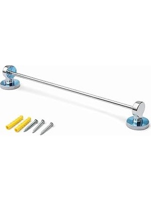 Mey İthalat Paslanmaz Çelik Uzun Havluluk, Krom Kaplama, 42 Cm, Banyo Aksesuarı, Montaj Vidaları Dahil