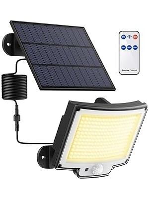 Mey İthalat Greentech Güneş Enerjili, Hareket Sensörlü, 228 Boncuk LED AYDINLATMA/GT-SL33