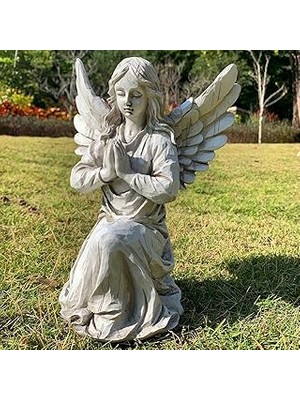 Mey İthalat Dua Eden Melek Bahçe Heykeli, Dini Peri Heykeli Su Geçirmez Dekoratif Heykelcik Veranda, Çim, Avlu, Yeni Eve Taşınma Süsü Hediye Melekler Hsa-1