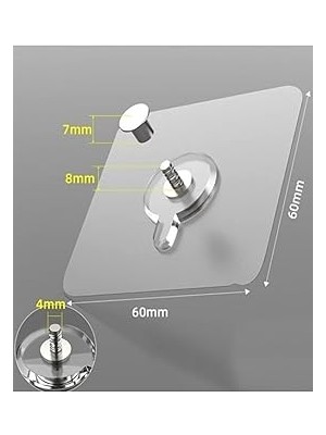 Mey İthalat Mobee Pin Delgisiz Vidalı Kanca Tırnak Yapışkanlı Raf Tutucu Askı Süper Güçlü Çerçeve Askısı