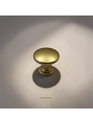Mey İthalat 10 Adet Düz Düğme Kulp Mat Altın 25 mm – Metal Modern Dolap ve Çekmece Topuz Kulpu