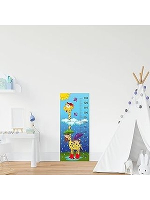 Mey İthalat Çocuk Odası Bebek Odası Boy Ölçer Boy Cetveli Sticker Zürafa