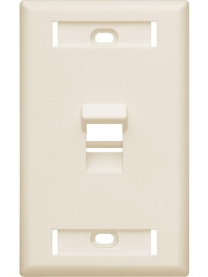 Mey İthalat Leviton 42081-1TS 1 Bağlantı Noktalı Açılı Quickport Duvar Plakası, Id Pencereli, Açık Badem