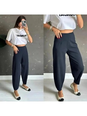 Trend Cojans Kadın Krep Kumaş Balon Pantolon