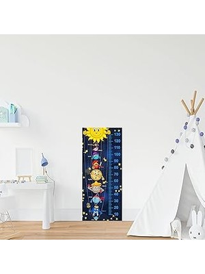 Mey İthalat Çocuk Odası Bebek Odası Gezegenler Boy Cetveli Boy Ölçer Sticker