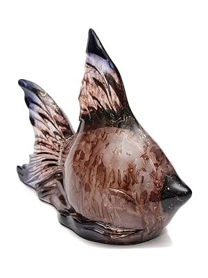 Mey İthalat Dekoratif Ocean Art Kahverengi Balık Heykeli (23 Cm)