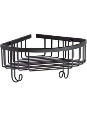 Mey İthalat System Banyo Duş Raf Sistemi Siyah Renk 127X196X250 mm