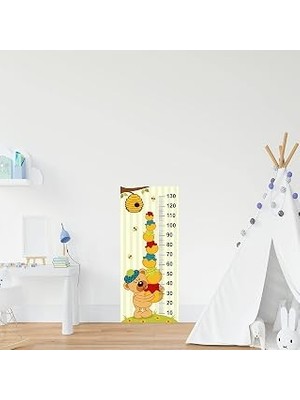 Mey İthalat Çocuk Odası Bebek Odası Boy Ölçer Boy Cetveli Sticker Ayı ve Bal