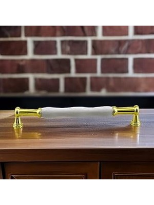 Mey İthalat Anav Porselen Gold Altın Kulp 192 mm Mobilya Çekmece Mutfak Dolabı Dolap Kapak Kulplar Kulb Kulpu