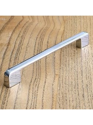 Mey İthalat 10 Adet Arel Kulp Mobilya Mutfak Dolabı Çekmece Dolap Kulpları Kapak Kulpu Kulbu Krom Renk 128 mm Metal