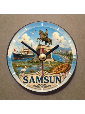 Bsb Samsun Temalı Magnet Saat Buzdolabı Saati Duvar Saati 10,5cm MS1148