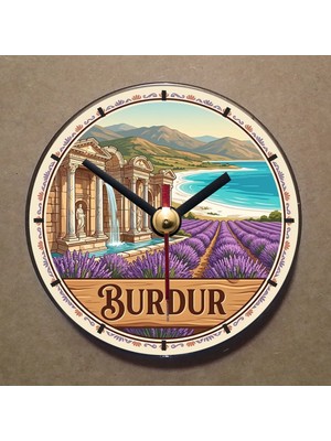 Bsb Burdur Temalı Magnet Saat Buzdolabı Saati Duvar Saati 10,5cm MS1114
