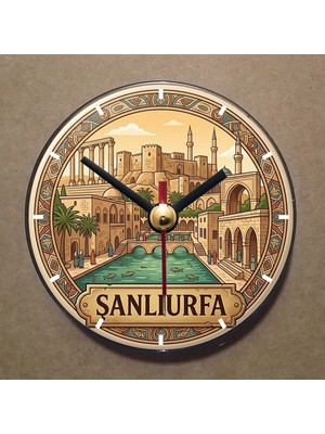 Bsb Şanlıurfa Temalı Magnet Saat Buzdolabı Saati Duvar Saati 10,5cm MS1152