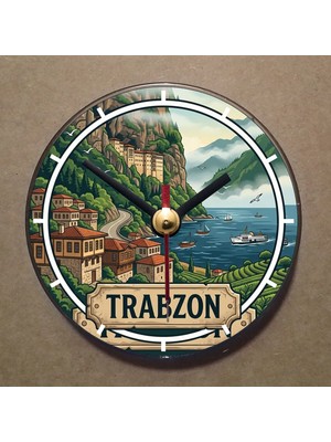 Bsb Trabzon Temalı Magnet Saat Buzdolabı Saati Duvar Saati 10,5cm MS1154