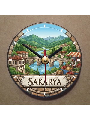Bsb Sakarya Temalı Magnet Saat Buzdolabı Saati Duvar Saati 10,5cm MS1147