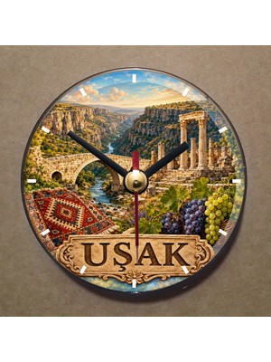Bsb Uşak Temalı Magnet Saat Buzdolabı Saati Duvar Saati 10,5cm MS1156