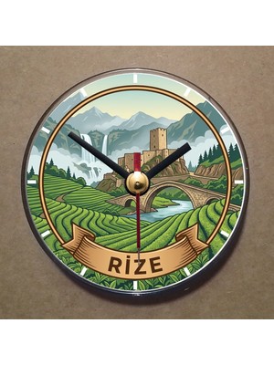 Bsb Rize Temalı Magnet Saat Buzdolabı Saati Duvar Saati 10,5cm MS1146