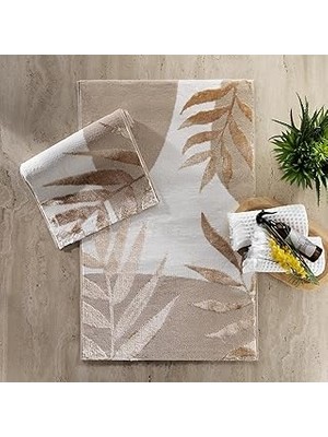 Mey İthalat Schafer Home Floral 2 Li Pamuk Floş Banyo Paspası-Gold