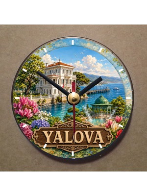 Bsb Yalova Temalı Magnet Saat Buzdolabı Saati Duvar Saati 10,5cm MS1158