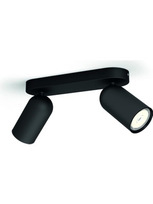 Mey İthalat Philips Myliving Pongee Tavan/duvar 2'li Siyah Spot Lamba GU10 Duy (Ampul Birlikte Verilmez)