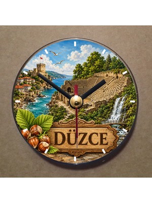 Bsb Düzce Temalı Magnet Saat Buzdolabı Saati Duvar Saati 10,5cm MS1120