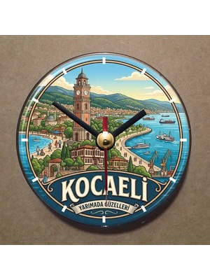 Bsb Kocaeli Temalı Magnet Saat Buzdolabı Saati Duvar Saati 10,5cm MS1136
