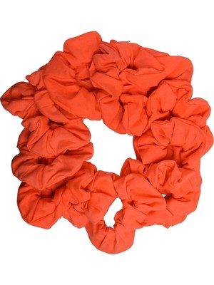 Mey İthalat Motique Accessories 12'li Paket Düz Saç Tokası Scrunchies (Neon Turuncu)