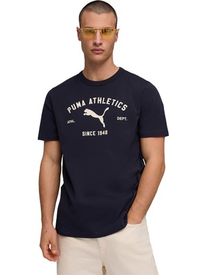 Puma Class Graphic Erkek Mavi Günlük Stil T-Shirt 69222616
