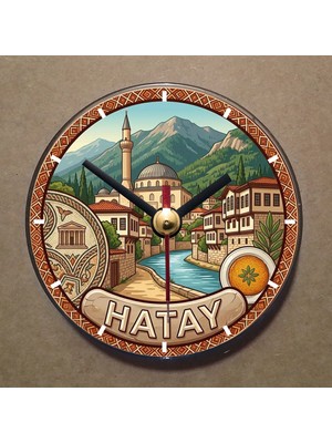 Bsb Hatay Temalı Magnet Saat Buzdolabı Saati Duvar Saati 10,5cm MS1129