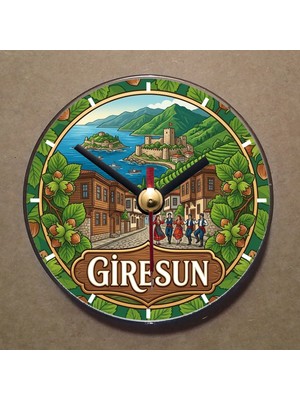 Bsb Giresun Temalı Magnet Saat Buzdolabı Saati Duvar Saati 10,5cm MS1127
