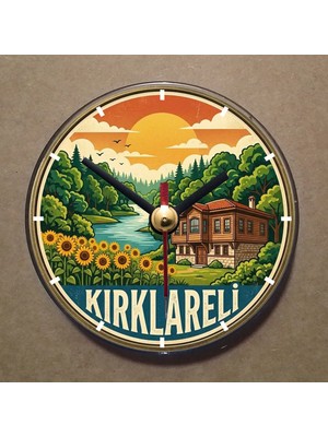 Bsb Kjırklareli Temalı Magnet Saat Buzdolabı Saati Duvar Saati 10,5cm MS1134