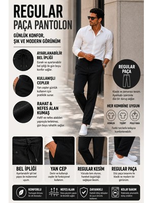 Luxic Core Erkek Pamuklu Bağcıklı Pantolon Rahat Kalıp Günlük Casual Yazlık 2026 Yaz Koleksiyonu