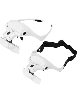 ALK 5 Lens 1.0x3.5x, 2led Işıklı ile Ayarlanabilir Gözlük BÜYÜTEÇ9892B2