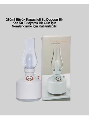 ALK 280 ml Tanklı Retro Gaz Lambası Difüzör USB Şarjlı Hava Nemlendirici