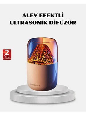 ALK 280ML Alev Işıklı Ultrasonik Hava Nemlendirici Sessiz ve USB Şarjlı
