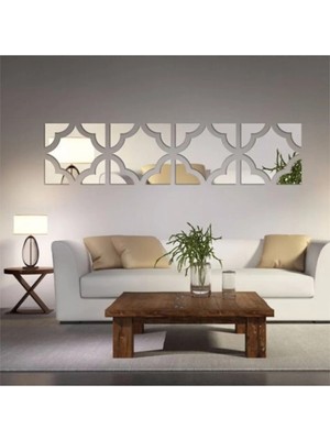 Empressco Dekoratif Gümüş Duvar Pleksi Yapışkan Bantlı 30X30 cm 4'lü Set