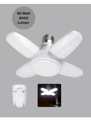 ALK Enerji Tasarruflu LED Ampül 60 Watt 4 Kollu Beyaz Işık Yeni Nesil