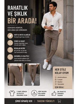 Luxic Core Erkek Pamuklu Bağcıklı Pantolon Rahat Kalıp Günlük Casual Yazlık 2026 Yaz Koleksiyonu