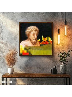 Tablofest Kare Kanvas Tablo Bust Piksel Minecraft Tablosu Ev Ofis Salon Duvar Dekoru