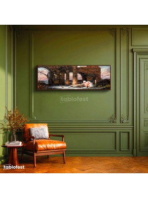 Tablofest Yatay Panoramik Kanvas Tablo Finding Piksel Minecraft Tablosu Ev Ofis Salon Duvar Dekoru