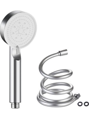1001 Duş Başlığı Seti - 150 cm Pvc Banyo Duş Hortumu + 5 Fonksiyonlu Su Tasarruflu El Duşu