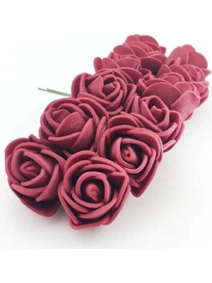 Empressco Lateks Eva Yapay Çiçek Gül Bordo ( 2 Cm* 2 cm ) ( 144 Adet)