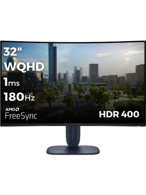 1001 AW3225DM 32 2560X1440 Wqhd 180Hz 1ms HDMI Dp Hdr 400 Freesync Curved Gaming Monitör