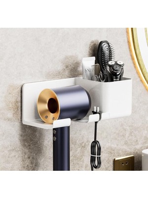 1001 Saç Kurutma Makinesi Tutucu Banyo Organizeri: Duvara Monte Edilebilir, Pratik Depolama Çözümü (