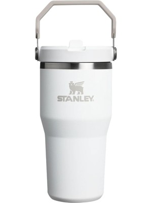 1001 Iceflow Flip Straw Tumbler Pipetli Termos Bardak, 0.60 Litre, Beyaz (Frost)