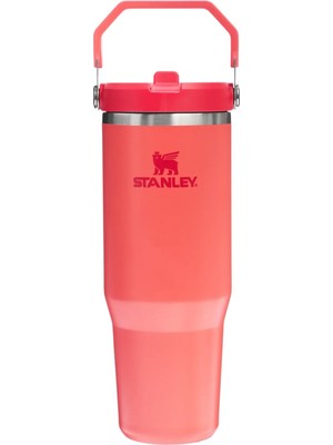 1001 Iceflow Flip Straw Tumbler Pipetli Termos Bardak, 0.89 Litre, Mercan (Hot Coral)