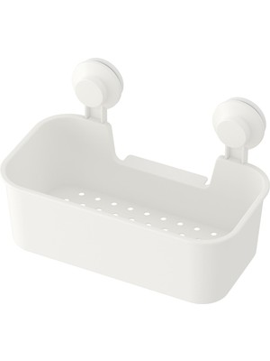 1001 Duş Sepeti Kare Banyo Raf Vantuzlu Banyo Rafı 28X17X17